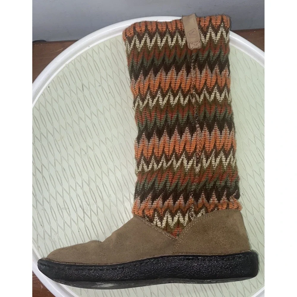KEEN‎ Auburn NAVAJO Women's Suede&Wool Top Brown/Orange Tall Snow Winter Boots 7